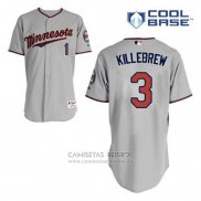 Camiseta Beisbol Hombre Minnesota Twins Harmon Killebrew 3 Gris Cool Base