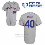 Camiseta Beisbol Hombre New York Mets Bartolo Colon 40 Gris Cool Base