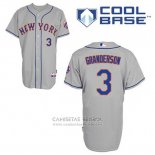 Camiseta Beisbol Hombre New York Mets Curtis Granderson 3 Gris Cool Base