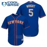 Camiseta Beisbol Hombre New York Mets David Wright 5 Azul Alterno Primera Cool Base