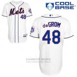 Camiseta Beisbol Hombre New York Mets Jacob Degrom 48 Blanco Alterno Cool Base