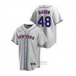 Camiseta Beisbol Hombre New York Mets Jacob Degrom Replica Road Gris