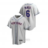 Camiseta Beisbol Hombre New York Mets Jeff Mcneil Replica Road Gris