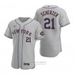 Camiseta Beisbol Hombre New York Mets Max Scherzer Autentico Road Gris