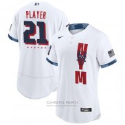 Camiseta Beisbol Hombre New York Mets Personalizada 2021 All Star Autentico Blanco