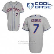 Camiseta Beisbol Hombre New York Mets Travis D'arnaud 7 Gris Cool Base