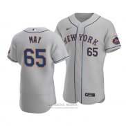 Camiseta Beisbol Hombre New York Mets Trevor May Autentico Road Gris