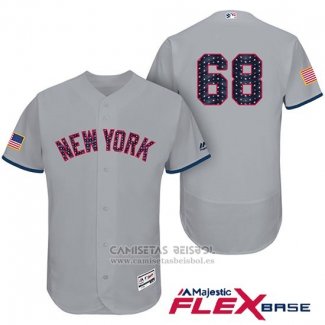 Camiseta Beisbol Hombre New York Yankees 2017 Estrellas y Rayas Dellin Betances Gris Flex Base