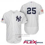 Camiseta Beisbol Hombre New York Yankees 2017 Estrellas y Rayas Mark Teixeira Blanco Flex Base