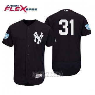 Camiseta Beisbol Hombre New York Yankees Aaron Hicks Flex Base Entrenamiento de Primavera 2019 Azul