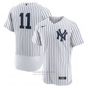 Camiseta Beisbol Hombre New York Yankees Anthony Volpe Primera Autentico Blanco Azul