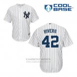 Camiseta Beisbol Hombre New York Yankees Mariano Rivera 42 Blanco Primera Cool Base