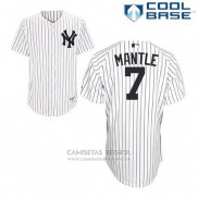 Camiseta Beisbol Hombre New York Yankees Mickey Mantle 7 Blanco Cool Base