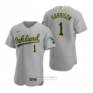 Camiseta Beisbol Hombre Oakland Athletics Josh Harrison Autentico Road Gris