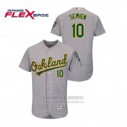 Camiseta Beisbol Hombre Oakland Athletics Marcus Semien 150th Aniversario Patch Autentico Flex Base Gris