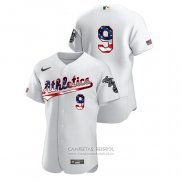 Camiseta Beisbol Hombre Oakland Athletics Reggie Jackson 2020 Stars & Stripes 4th of July Blanco