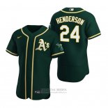 Camiseta Beisbol Hombre Oakland Athletics Rickey Henderson Autentico Alterno Verde