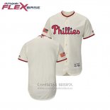 Camiseta Beisbol Hombre Philadelphia Phillies 2018 Stars & Stripes Flex Base Crema