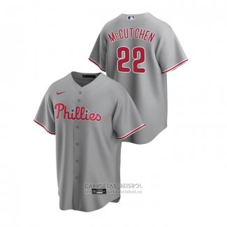 Camiseta Beisbol Hombre Philadelphia Phillies Andrew Mccutchen Replica Road Gris