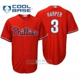 Camiseta Beisbol Hombre Philadelphia Phillies Bryce Harper Cool Base Rojo
