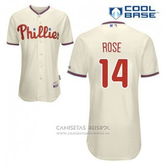 Camiseta Beisbol Hombre Philadelphia Phillies Pete Rose 14 Crema Alterno Cool Base