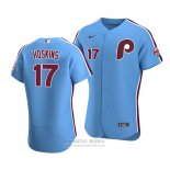 Camiseta Beisbol Hombre Philadelphia Phillies Rhys Hoskins Autentico Alterno 2020 Azul