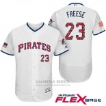Camiseta Beisbol Hombre Pittsburgh Pirates 2017 Estrellas y Rayas David Freese Blanco Flex Base