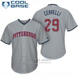 Camiseta Beisbol Hombre Pittsburgh Pirates 2017 Estrellas y Rayas Francisco Cervelli Gris Cool Base