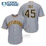 Camiseta Beisbol Hombre Pittsburgh Pirates Gerrit Cole 45 Gris Cool Base