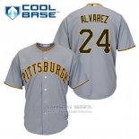 Camiseta Beisbol Hombre Pittsburgh Pirates Pedro Alvarez 24 Gris Cool Base