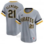 Camiseta Beisbol Hombre Pittsburgh Pirates Roberto Clemente Throwback Cooperstown Collection Limited Gris