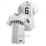 Camiseta Beisbol Hombre Pittsburgh Pirates Starling Marte Golden Edition Autentico Blanco