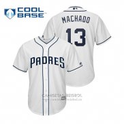 Camiseta Beisbol Hombre San Diego Padres Manny Machado Cool Base Primera Blanco