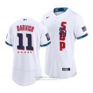 Camiseta Beisbol Hombre San Diego Padres Yu Darvish 2021 All Star Autentico Blanco