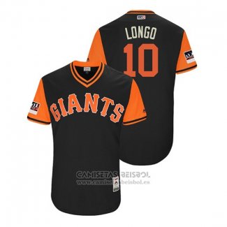 Camiseta Beisbol Hombre San Francisco Giants Evan Longoria 2018 LLWS Players Weekend Longo Negro