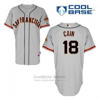 Camiseta Beisbol Hombre San Francisco Giants Matt Cain 18 Gris Cool Base