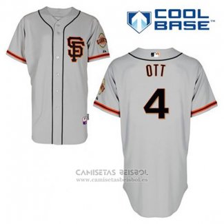 Camiseta Beisbol Hombre San Francisco Giants Mel Ott 4 Gris Alterno Cool Base