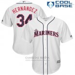 Camiseta Beisbol Hombre Seattle Mariners 2017 Estrellas y Rayas Felix Hernandez Blanco Cool Base