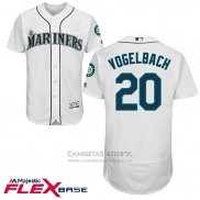 Camiseta Beisbol Hombre Seattle Mariners 20 Daniel Vogelbach Blanco Flex Base