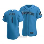Camiseta Beisbol Hombre Seattle Mariners Kyle Lewis Autentico Alterno Azul