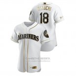 Camiseta Beisbol Hombre Seattle Mariners Yusei Kikuchi Golden Edition Autentico Blanco