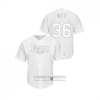 Camiseta Beisbol Hombre Tampa Bay Rays Andrew Kittredge 2019 Players Weekend Replica Blanco