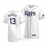 Camiseta Beisbol Hombre Tampa Bay Rays Manuel Margot Autentico Primera 2020 Blanco