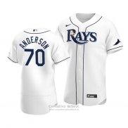 Camiseta Beisbol Hombre Tampa Bay Rays Nick Anderson Autentico Primera 2020 Blanco
