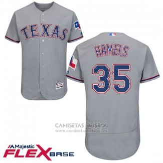 Camiseta Beisbol Hombre Texas Rangers Cole Hamels Gris Autentico Collection Flex Base