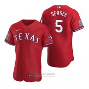 Camiseta Beisbol Hombre Texas Rangers Corey Seager Scarlet Autentico Alterno