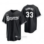 Camiseta Beisbol Hombre Texas Rangers Dane Dunning Replica 2021 Negro