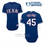Camiseta Beisbol Hombre Texas Rangers Derek Holland 45 Azul Alterno Cool Base