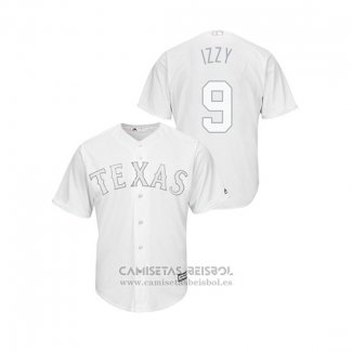 Camiseta Beisbol Hombre Texas Rangers Isiah Kiner Falefa 2019 Players Weekend Replica Blanco