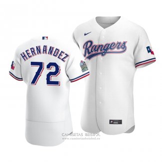 Camiseta Beisbol Hombre Texas Rangers Jonathan Hernandez Autentico Primera Blanco